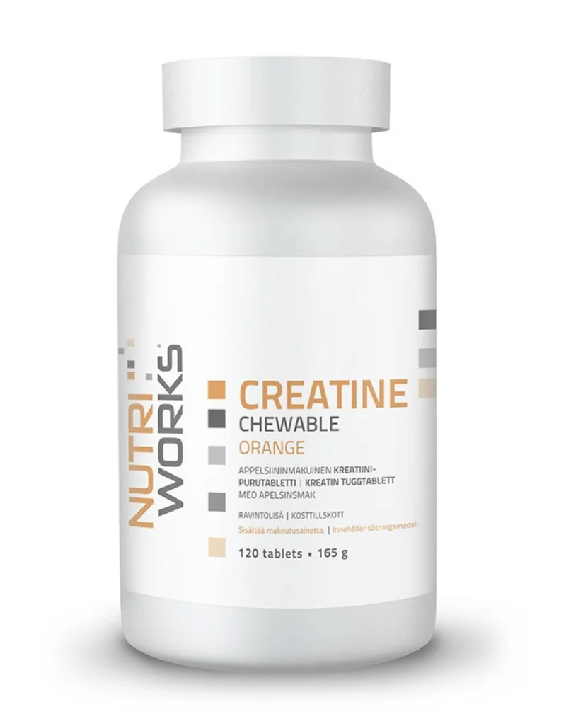 Nutri Works Creatine Monohydrate Chewable Tablets, Orange