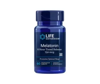 LifeExtension Melatonin 6 Hour Time Release, 60 kaps.