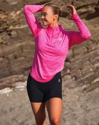 M-Sportswear Outlet Long Sleeve Workout Shirt, Pink Melange