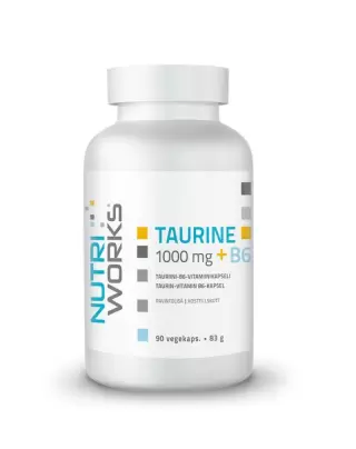 Nutri Works Taurine + B6 1000 mg, 90 kaps.