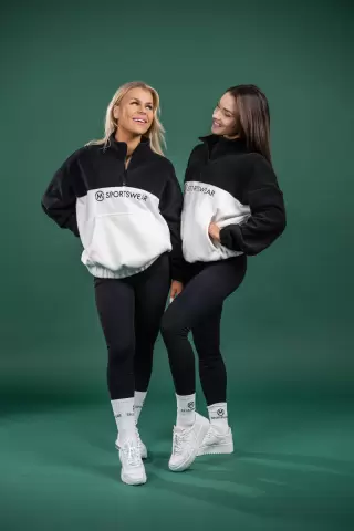 M-Sportswear Outlet Oversize Fleece Pullover, Black & White