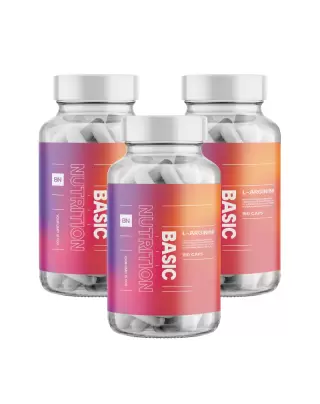 Big Buy: 3 kpl Basic Nutrition L-Arginiini (450 kaps.)