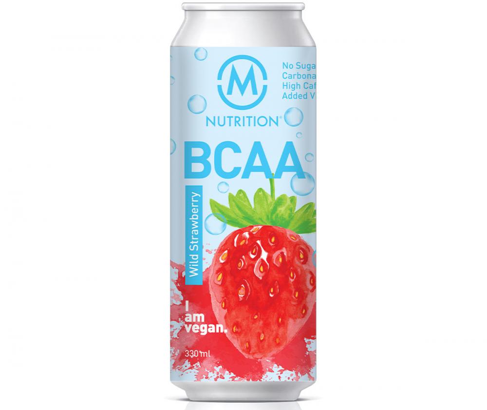M-Nutrition BCAA-valmisjuoma, 330ml, Wild Strawberry