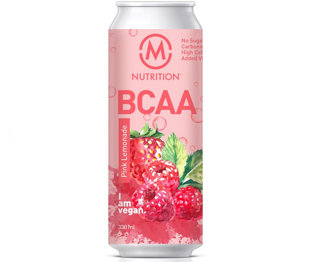 M-Nutrition BCAA-valmisjuoma, 330ml, Pink Lemonade