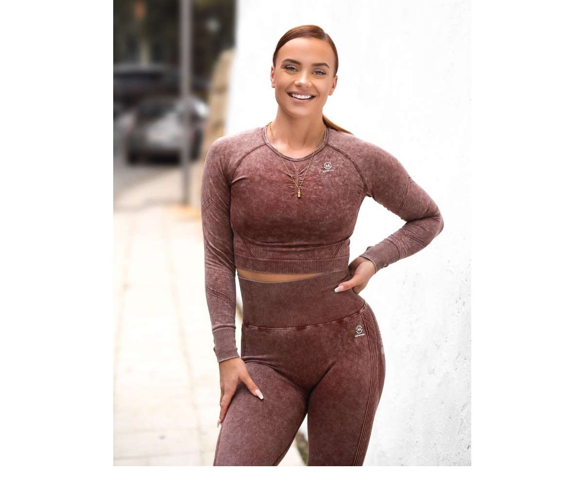 M-Sportswear Outlet Washed Long Sleeve Crop Top