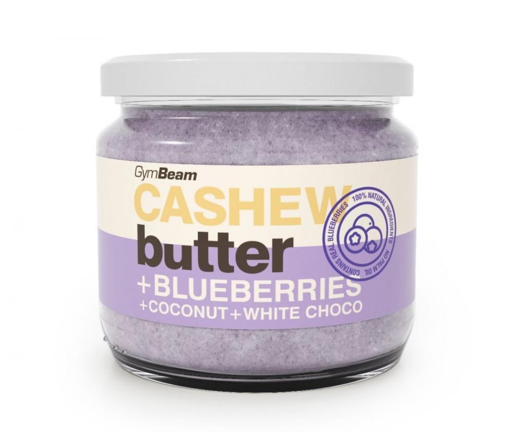 GymBeam Cashew Butter, 340 g, White Choco & Blueberries, (poistotuote, päiväys 12/21)