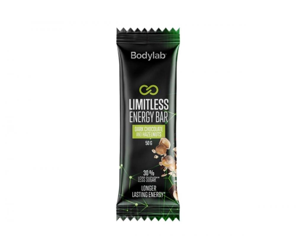 Bodylab Limitless Energy Bar, 50 g, Dark Chocolate & Hazelnuts (päiväys 12/21)