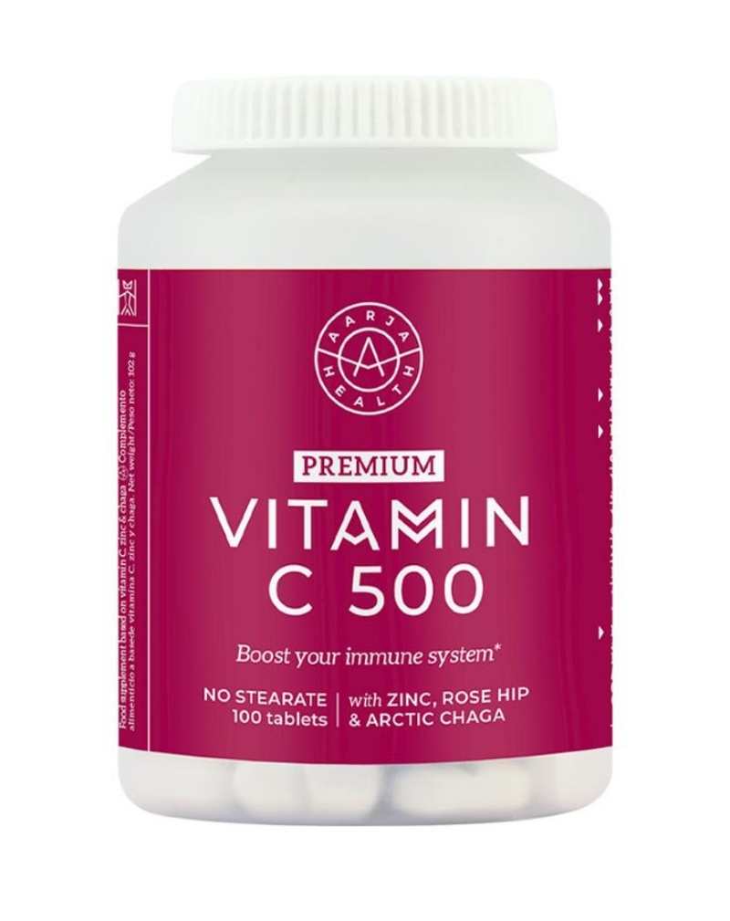 Aarja Health C-vitamiini 500, Sinkki & Pakurikääpä, 100 tabl. (03/23)