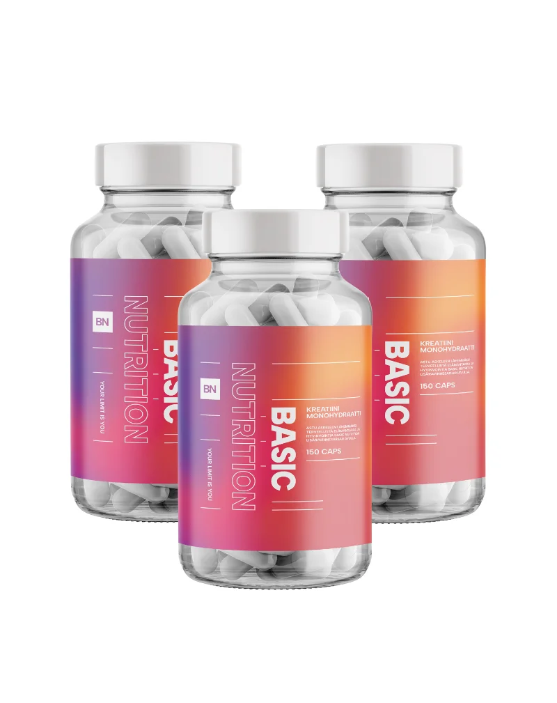 BN Big Buy: 3 kpl Basic Nutrition Kreatiinimonohydraatti (450 kaps.) | Black Friday