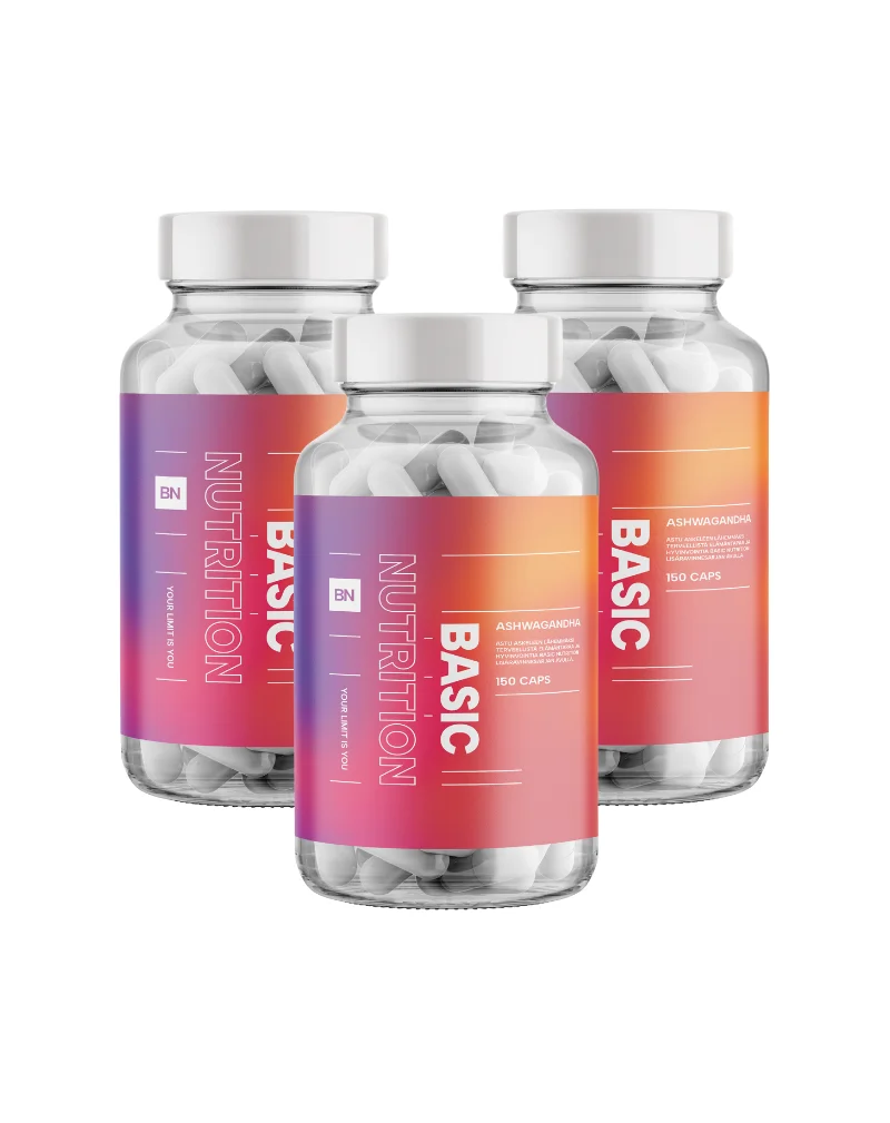 BN Big Buy: 3 kpl Basic Nutrition Ashwagandha (450 kaps.) | Black Friday