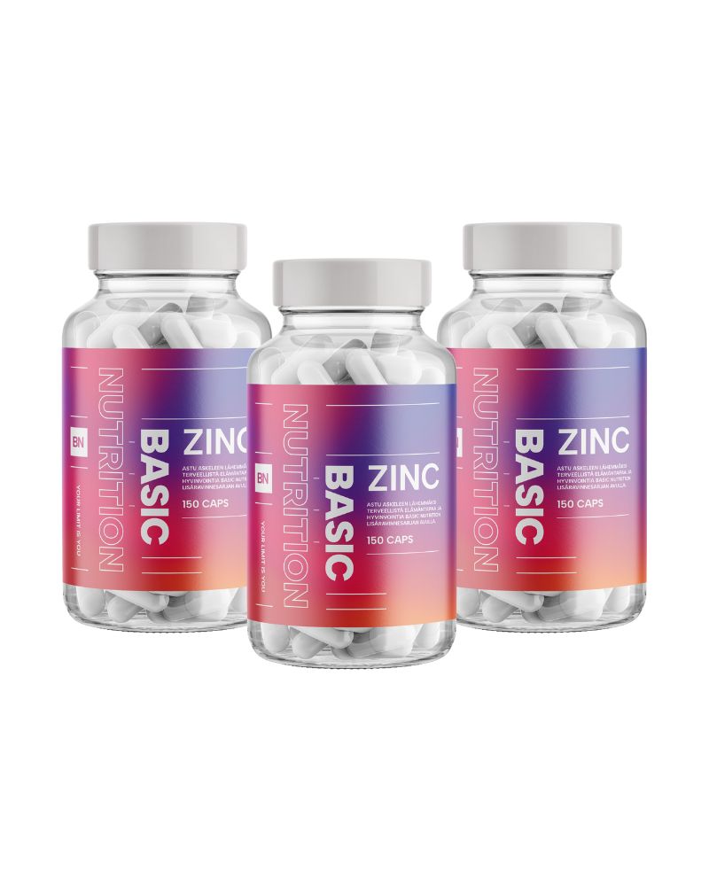 Big Buy: 3 kpl Basic Nutrition Zinc (450 kaps.)