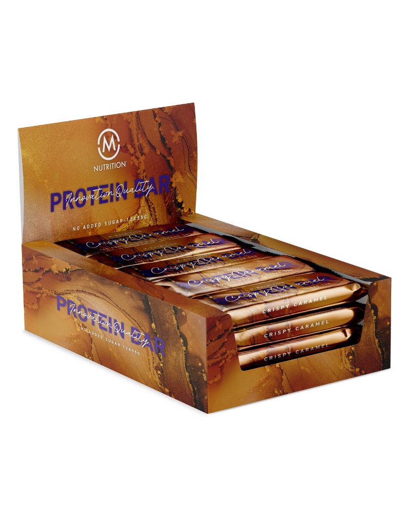 12 kpl M-Nutrition Protein Bar proteiinipatukka, 55 g, Crispy Caramel | Black Friday