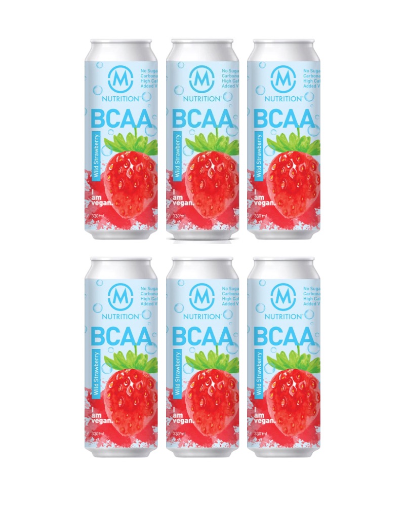 M-Nutrition BCAA-valmisjuoma, Wild Strawberry 6-pack