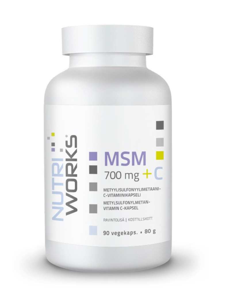 Nutri Works MSM 700 mg +C, 90 kaps.