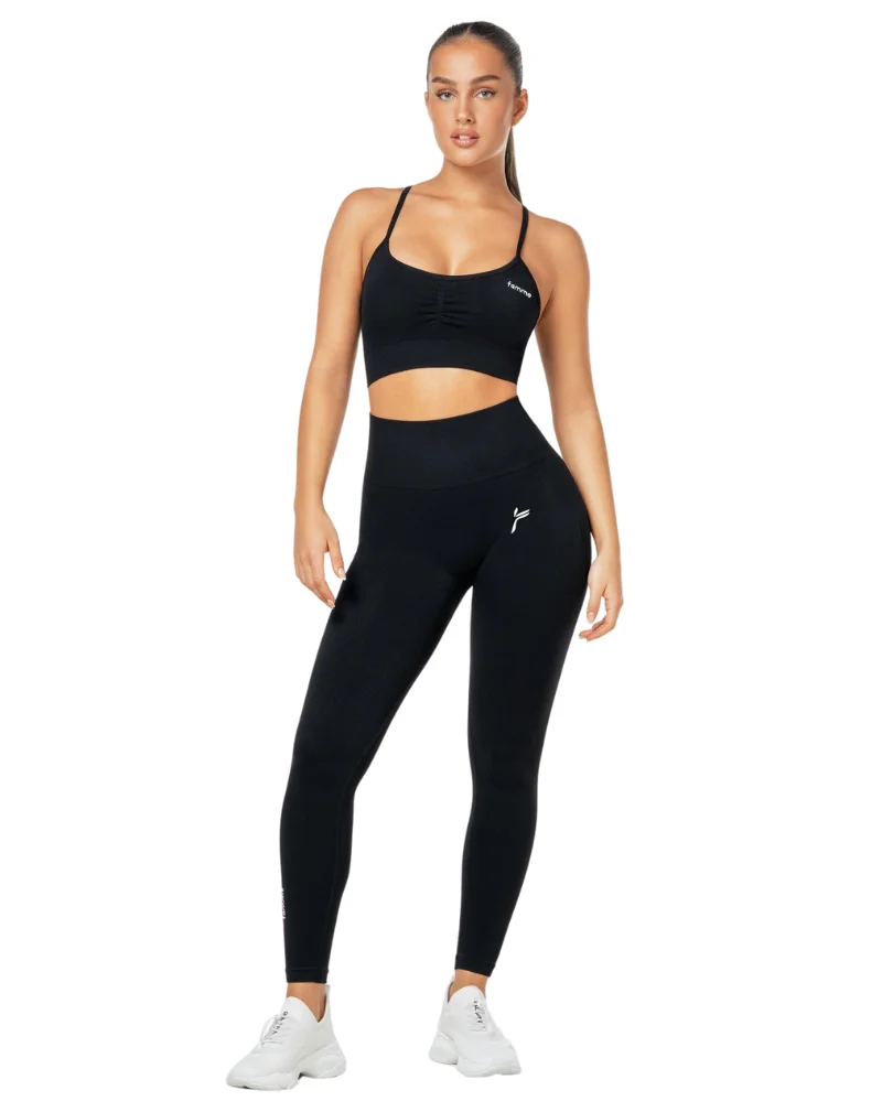 Famme Peachy Scrunch Leggings, Black