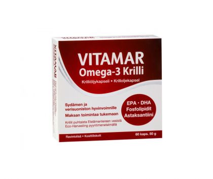Vitamar Omega-3 Krilli, 60 kaps. (päiväys 6/22)