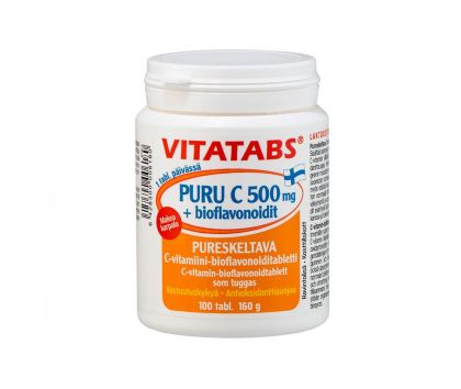 Vitatabs Puru C 500 mg + bioflavonoidit, 100 tabl.