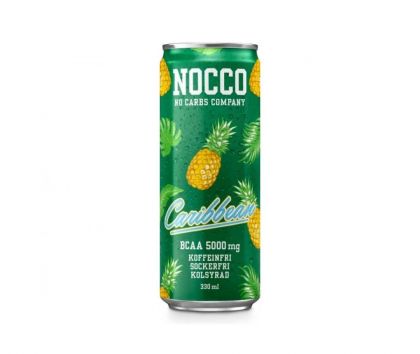 NOCCO BCAA+ Caribbean (kofeiiniton), 330 ml (päiväys 5/22)