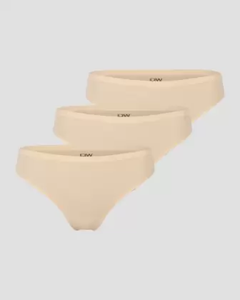 ICIW Invisible Thong 3 Pack, Beige