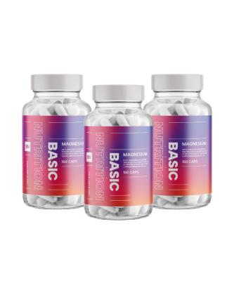 Big Buy: 3 kpl Basic Nutrition Magnesium, 150 kaps.
