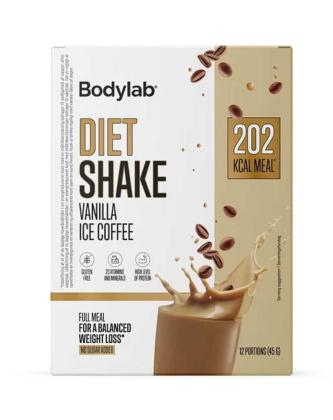 Bodylab Diet Shake, 12 x 45 g, Vanilla Ice Coffee