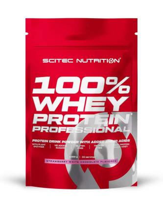 SCITEC 100% Whey Protein Professional 1 kg (Bag), Strawberry White-Chocolate