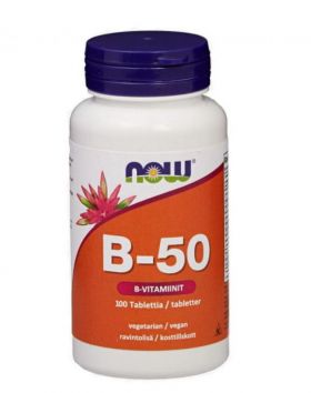 NOW Foods B-50, 100 kaps. (päiväys 3/24)