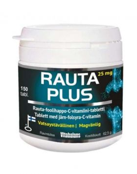 Rauta Plus 25 mg, 150 tabl. Päiväys 3/22