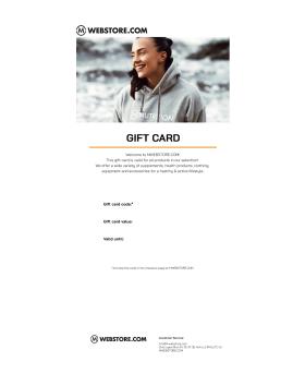 Electronic Giftcard to MWEBSTORE.COM